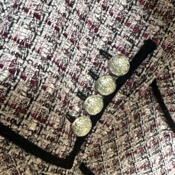 Veronica Beard Size 10 Double Breasted Theron Tweed Blazer Jacket Purple Pink - Picture 14 of 15